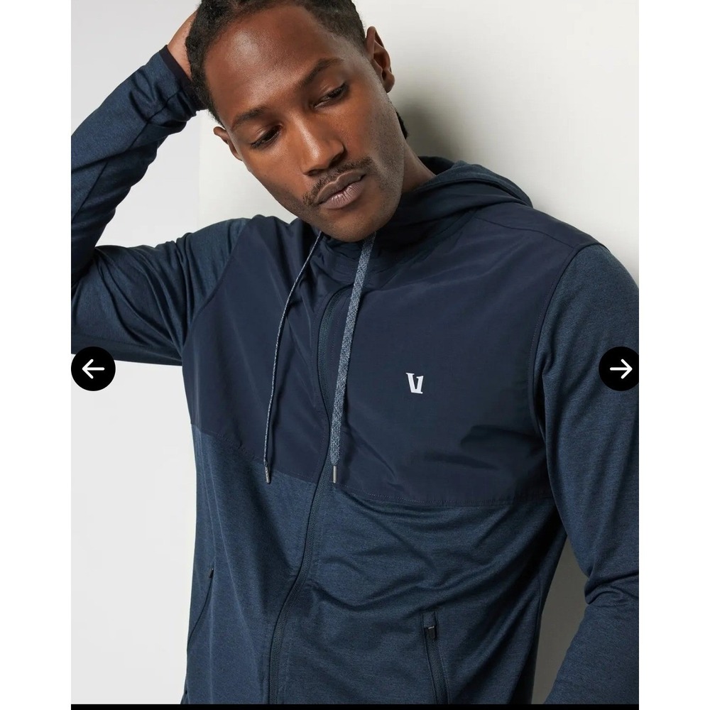 Vuori Mens Sunday Element Jacket XXL Navy Performance Stretch Zip Up Lightweight